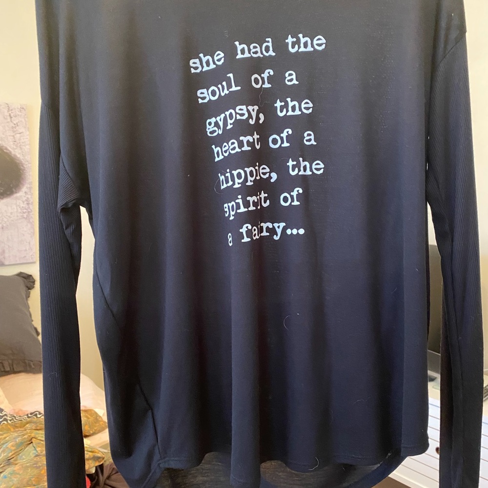 Long sleeve tshirt. Black. By Om and Ah. Size large